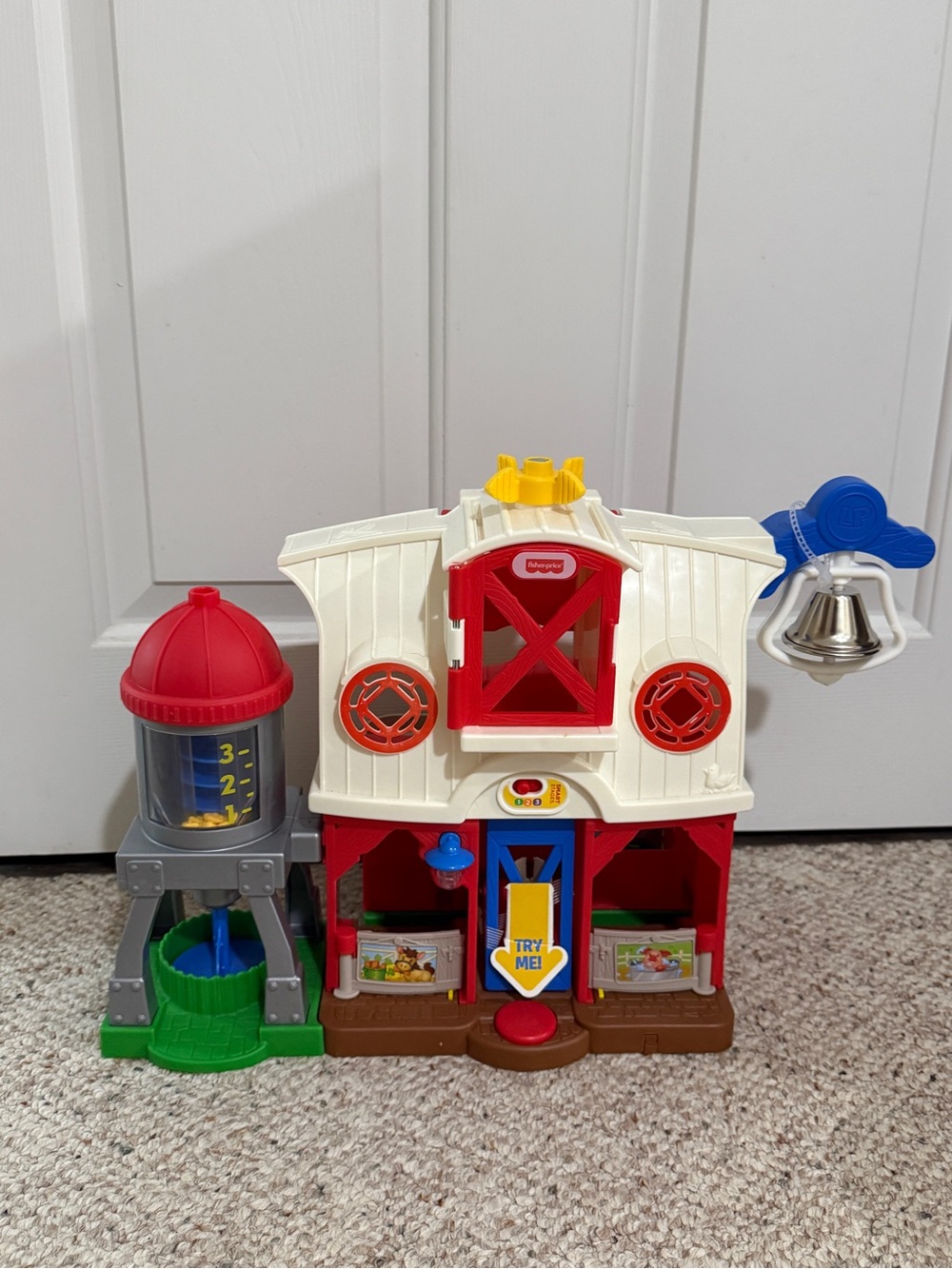 Fisher-Price Red and White Play Barn with Bell - Kids Toy-New